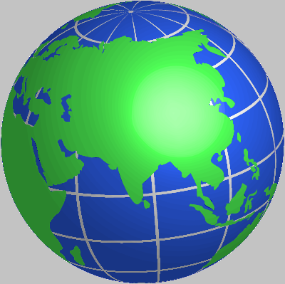 Cartoonish rendering of a globe